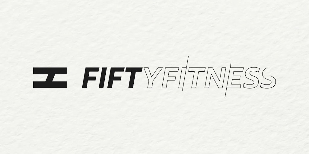 A sketched version of the FiftyFitness logo.