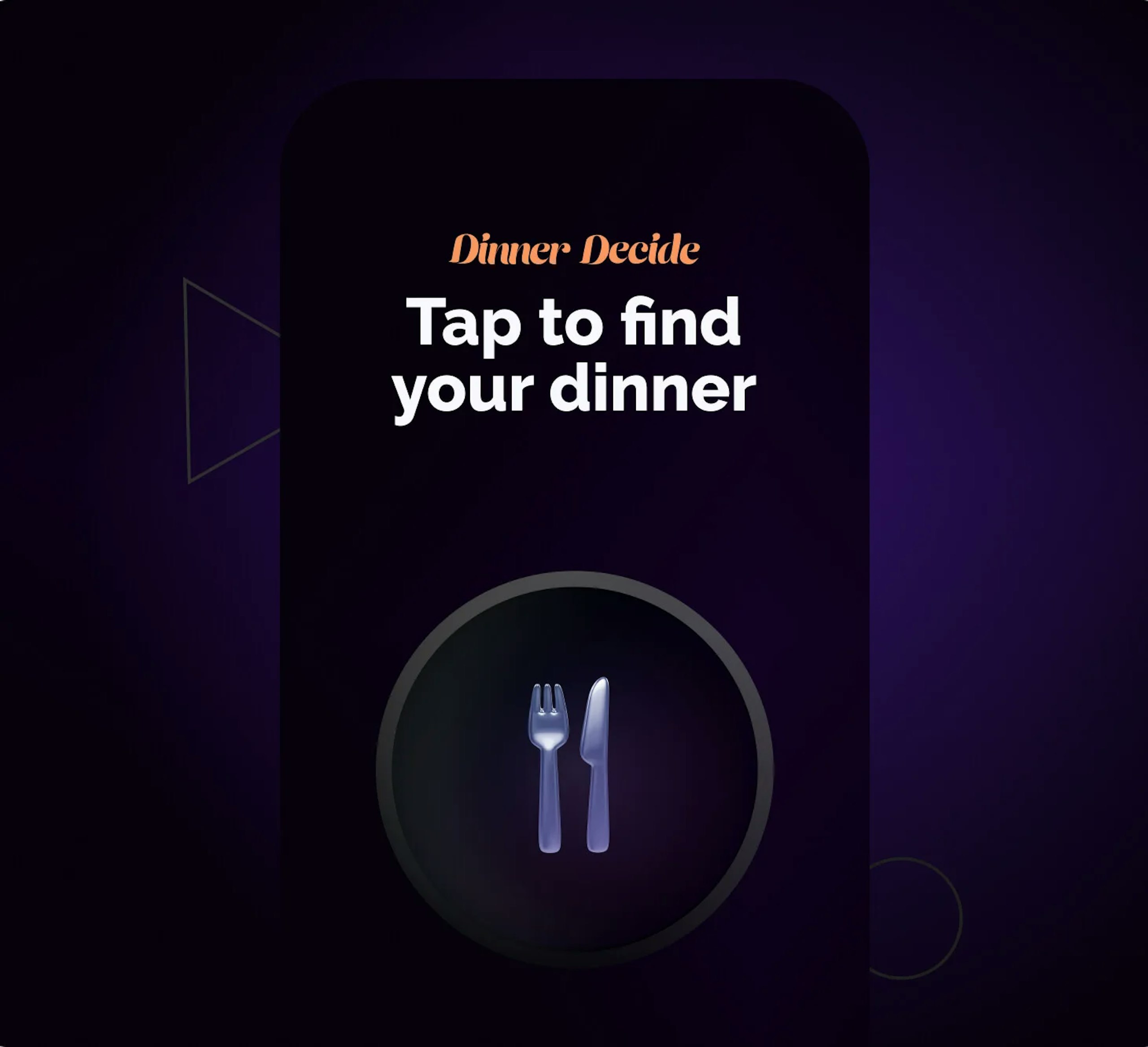 A photo of an iPhone mockup with the Dinner Decide website featured inside of it.